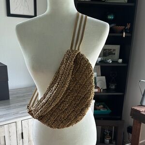 Tan Woven Crossbody Bag